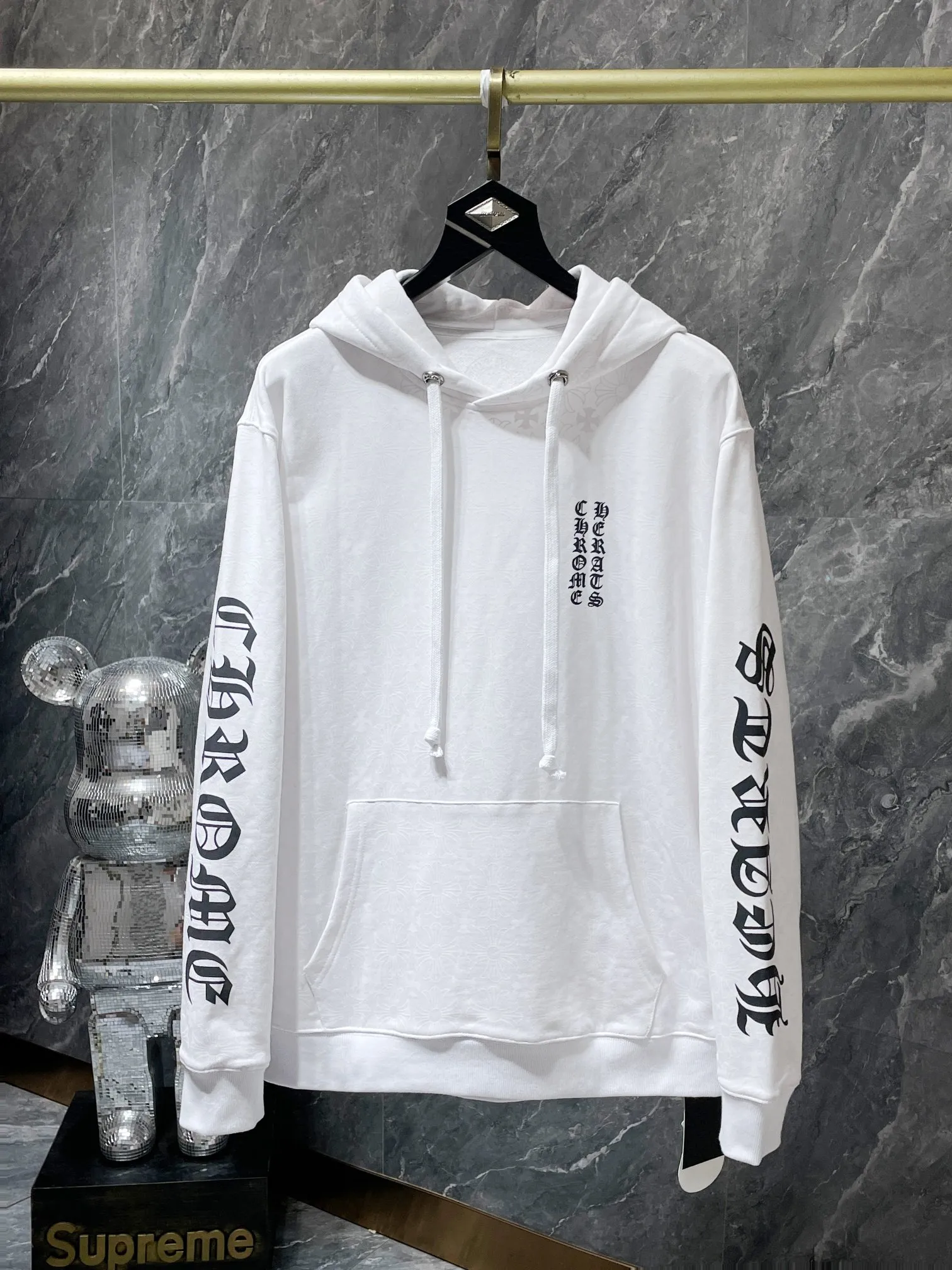 P260 Chrome Hearts High-weight, environmentally friendly and high-quality top-quality fabric Chrome dark pattern classic horseshoe zipper hoodie Imported environmentally friendly glue printing and dyeing Counter synchronization 1:1 replica version Recommended color: black white Size: S, M, L, XL